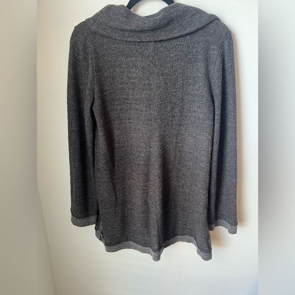 Maeve x Anthropologie Charcoal Heather Grey Risa Hacci Cowl Tunic Sweater Small - Picture 8 of 11